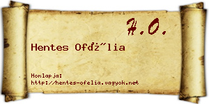 Hentes Ofélia névjegykártya
